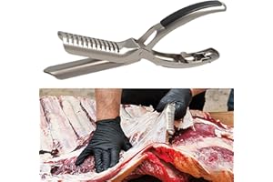 AUOQZ BBQ Rib Membrane Removal Tool, Stainless Steel BBQ Rib Prep Pro Tools Kit with Arc Clamp & Non-Slip Grip BBQ Rib Skinner for Outdoor Cooking