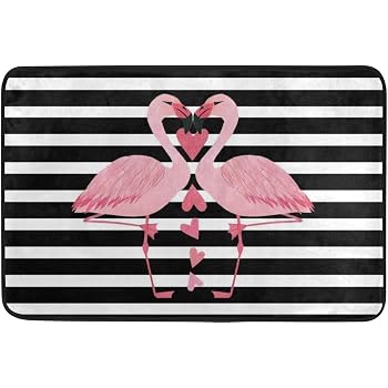 Gohebe Retro Flamingo Vogel Bad Teppiche Rutschhemmend Boden