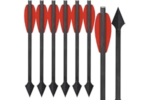 WANVZMR 6,3" Carbon Pistole Armbrust Bolzen Pfeile mit Jagdspitzen Jagdpfeile,Mini Armbrustbolzen Armbrustpfeile für 50-110lbs Pistolenarmbrust Präzisionsziel Jagd Bogenschießen