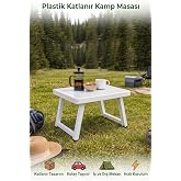 Katlanır Kamp Masası | Portatif ve Taşınabilir Piknik, Balkon, Bah&ccedil;e, Plaj ve Mangal Masası &ndash; 49x39x37 cm