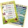 2 x Days And Months Of The Week Childrens Pupils School Classroom Display Wall Poster A2 Primary Teaching Services