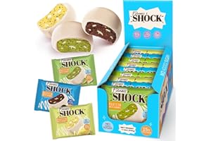 ‎FITNESSHOCK FitnesSHOCK Protein Snack Mixbox ohne Zucker mit 15% Eiweiß, Nährstoffreich, low carb, Reich an Ballaststoffen, weiche Konsistenz, ohne GVO 9 Stück х 50g: Pistazien, Zitrone-Mohnsamen, Cookie Cream