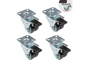 CAVWVTYU Ruote di carico pesanti, Ruote pivontanti per mobili con freno fino a 100 kg per ruota, Rotelle per Mobili Silenziose Girevoli a 360°, Ruote per Spostare Mobili o Workshop,Set di 4