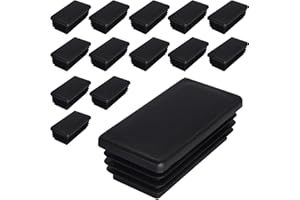 SKIR'CO Tappi rettangolari in plastica, 30 x 70 mm, opachi, inserti per tubi rettangolari, tappi per pali per recinzioni, colore nero RAL 9005, 14 pezzi