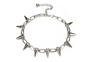 Abeillo Goth Choker-Halsketten für Frauen, Spike Choker Punk Rock Choker Schmuck Vintage Y2k Accessoires für Männer und Frauen (Silber)