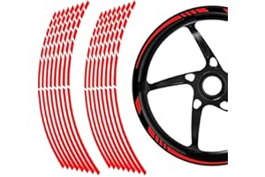 LEDSHLIU Adhesivo para neumáticos de coche, motocicleta, coche, bicicleta, juego completo de 2 ruedas, opcional, 15 a 18 pulgadas, peso ligero, instalación rápida (rojo)
