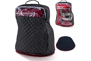 BAGSPRITE Abdeckung für Standmixer mit Geräteschiebern, kompatibel mit KitchenAid-Mixer, 6/7/8 Quart mit Taschen für Küchenhelfer, Zubehör und Aufsätze