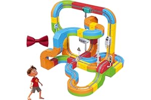 GENERIC Zestaw torów elektrycznych z elastycznymi torami wyścigowymi, 88 elementów, zabawka Click Rail Track z samochodzikiem z napędem, trójwymiarowe układy zaprzeczające grawitacji(88-piece set)