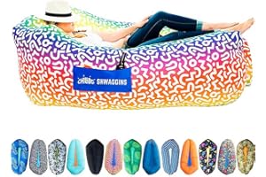 CHILLBO SHWAGGINS Baggins Best Inflatable Lounger Hammock Air Sofa and Pool Float Ships Fast! IDEAL OUTDOOR GIFT Air Lounger for Indoor or Outdoor Use or Inflatable Chair for Camping Picnics Festivals