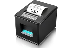 MUNBYN High-Speed 80MM Direct Thermal Receipt POS Printer, USB Wired Printer with Auto Cutter and Cash Drawer Port for Retail Business, Support Windows, Linux, Mac, Chrome, Black