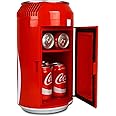 Coca-Cola Coke Mini Fridge For Bedrooms 5.4L Cool Box 8 Can Table Top Fridge Small Mini Fridges For Snacks Lunch Food Drinks Beverages RV Camping Car & Travel 12v Portable Personal Cooler Red