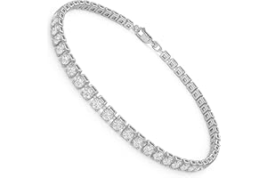 Dada Gioielli - Bracciale Tennis Donna Zirconi da 3 mm Lunghezza 17+3 cm Acciaio Inossidabile Elegante e Resistente, Idea Regalo Donna