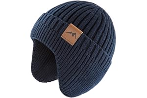 SEYUFN Bonnet Enfant Garcon Hiver Bonnet Bebe Fille Dinosaure Tricot Chapeau Bebe Garcon Large Protection des Oreilles