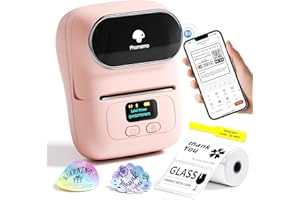 Phomemo M110 Portatile Stampante Per Etichette termica Bluetooth Etichettatrice Etichette Adesive Ideale per piccole imprese,uffici,codici a barre, trasporti,negozi,Compatibile con Android & iOS -Rosa