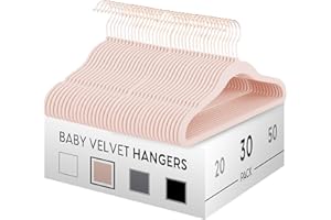 AVOS-DEALS-GLOBAL - Baby Pink Velvet Clothes Hanger, 30 Pack, Ultra-Thin Space Saving Organizers, Non-Slip Nursery Hangers for Babies, Infants, Toddlers and Kids, Rose Gold Swirl Hook