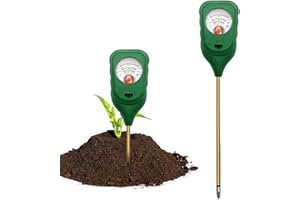 PUTAII Bodenmessgerät 3-in-1，Bodentester für pH, Feuchtigkeit und Fruchtbarkei, Boden Feuchtigkeitsmesser für Gartenarbeit,Rasen,Landwirtschaft und Außen Pflanzen,Kein Batterien erforderlich