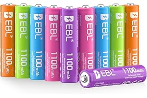 EBL Pilas Recargables AAA 1100mAh Ni-MH Arco Iris Batería Recargables