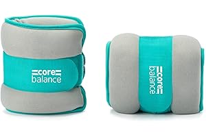 Core Balance Teal Ankle and Wrist Weights Adjustable Strap Neoprene Fabric Set Of 2 (0.5kg to 2kg)