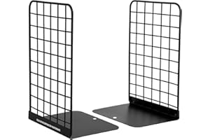 KIONEER Metal Bookend, 1 Pairs Modern Geometric Design Bookends,large heavy duty bookends for kitchen