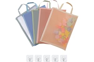 HAINUE A4 Bolsas de Almacenamiento con Cremallera,Bolsa de Malla de Colores para Guardar Juguetes,Adecuadas para Almacenar Bloques de Construcción