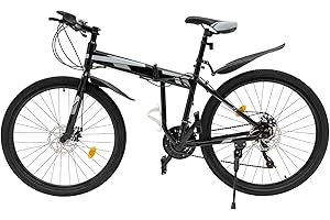Tagtuell 26 Inch Mountain Bike for Mens Womens, Foldable MTB with 21 Speeds, High-Tensile Steel Frame, Sport Cycling MTB Bicycle for Adults, Max Load 120 KG