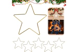 CHIHOLEN 5 anillos de metal para manualidades, estrellas de metal de 20 cm, estrellas de metal colgantes, decoración de ventana, marco estable para decoración de Navidad, atrapasueños, decoración de