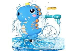 CHEVVY 1600ML Zaino Pistola ad acqua per bambini 6-10M con zaino Giocattolo ad acqua a forma di dinosauro con cinghie regolabili per estate, spiaggia, piscina