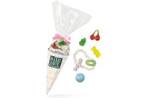‎DER ZUCKERBÄCKER Zuckertüte Einschulung Rosa, süße Schultüte mit einer bunten Süßigkeiten-Mischung, 120 Gramm, Geschenkidee für Schulanfänger