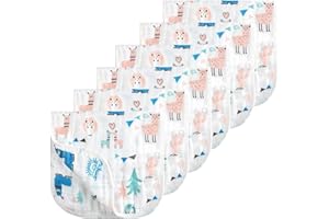 Looxii Muslin Burp Cloths 100% Cotton Large 25x50cm Extra Soft and Absorbent 6 Pack Baby Burping Cloth for Boys Girls Alpaca