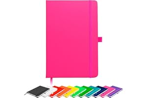 Savvy Bee Blanco Basic A5 Unlined Plain Page Notebook New Hardback Journal with pen loop, elastic closure, ribbon marker and pen loop Notepad Note Book Notes Diary Pad (Pink)