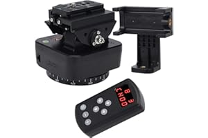 BINDPO Cabezal de Bola eléctrico panorámico Giratorio de 360 ​​Grados con Abrazadera para teléfono y Control Remoto, con Tornillo de 1/4 de Pulgada y Placa de liberación rápida Universal,para cámara,trípod