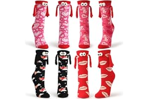 Shujin Lustige Magnetische Socken für Paare,Unisex 3D Puppes Paar Socken,Hand in Hand Socken Magnet Freundschaftssocken mit Händen, Pärchen Hand in Hand Socks Valentinstag Geschenk