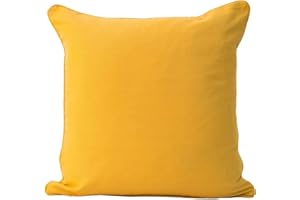 ARLINENS DUCK QUALITY PLAIN DYED 100% COTTON CUSHION COVER IN FOLLOWING COLOUR AND SIZES: (18"X18", MUSTARD)