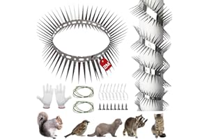 LDUMODUW Marderabwehr, Marderschutz Fallrohr 200cm,Edelstahl Stacheldraht für Marderabwehr, Maulwurfschreck Dachrinne für Haus, Dachrinne für Haus,Garten,Marderschutz Fallrohr,Übersteigschutz für Haus (200cm)