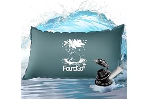 FoundGo Pool Cushion Winter [XXL 2x4m 0.4mm PVC] Ultra Thick Pool Pillow Air Pillow Cushion with Eyelets Inflatable Winter Pillow for Pool Covers incl. 2x rolls rope & 6x repair Green