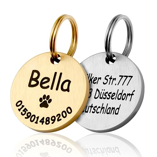 TMT Premium Sturdy Dog Tag with Engraving Stainless Steel Dog Pendant Weatherproof Accessories Dog Tag Dog Collar with Name and Phone Number Dog Tag Personalised with Symbols