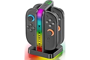 OIVO Cargador para Mando de Switch 2, 2.5H Rápido Base Carga para Joy con 2, Estación Cargador Magnético con RGB para Nintendo 2025, Compacto Extraíble Accesorios Switch 2 Carcasas, NS2 Especial
