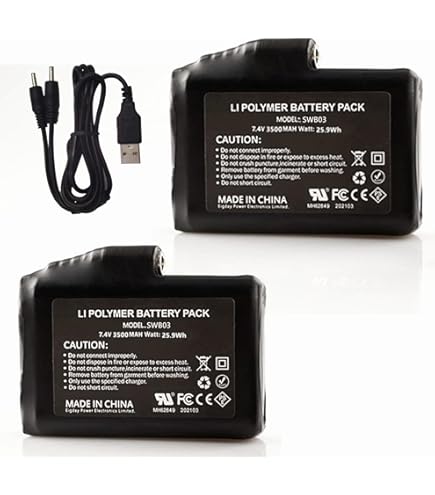 RTDEP 5V 5000mAh Oplaadbare Li-Polymeer Batterij Voor Verwarmde Sokken, Pantoffels & Handschoenen - Langdurige Power Met 3,5x1,35mm DC