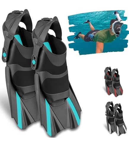 Palmes D'entraînement Courtes Et Légères Pour Natation/apnée - Réglables, Confortables, Idéales Voyage