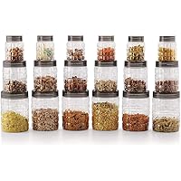 Cello Checkers Plastic PET Canister Set, 18 Pieces, Clear