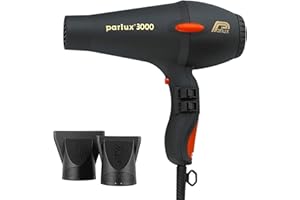 Parlux 3000 Hair Dryer. Lightweight Blow Dryer With 4 Heat Settings & 2 Speed Control & Cool Shot Button. Long Lasting & Durable Parlux Hairdryer With Rubberised Finish For Better Grip & 3m Cable.
