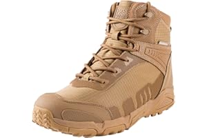 FREE SOLDIER pour Homme Mid Haute durabilité Lacets Bottes Durable Imperméable Armée Combat Chaussures Respirant Tactique de Randonnée