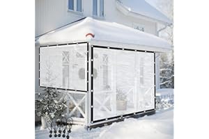 POCHY Outdoor Wetterfeste Vorhänge Transparent Pergola Pavillon Seitenwände PVC Plane Seitenteile mit Ösen, für Garten Terrasse Veranda Balkon (Color : Clear, Size : 2.5x4.5m(8.2x14.76ft))