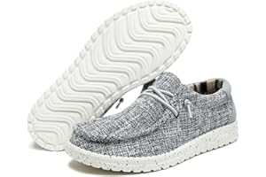 JSWEI Mens Slip On Loafers Shoes Washable Men's Driving Loafers Moccasin Slippers Breathable Lightweight Deck Shoes for Men Comfort Non-Slip Walking Loafers Black Grey UK 6-12