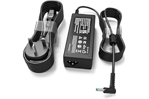 GHIOPQRSX Compatible with HP Laptop Charger 65W 45W Pavilion EliteBook ProBook Envy Stream Computer UK Smart Blue Tip AC Adapter Power Cord