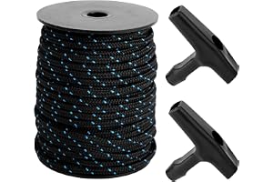 4mm 100ft Startsnöre, Rekylstartsnöre med 2 Handtag Mycket Slitstark och Låg Töjbar Ersättning för Gräsklippare Motorsåg Trim