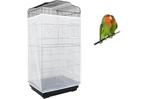 ASOCEA Grande Copertura per Gabbia Uccelli, Universale Rete per Gabbia Pappagalli Nylon Copertura Gonna per Gabbia per Uccelli per Gabbie Rotonde e Quadrate (Bianco, 78.7 * 27.6in/200 * 70cm)