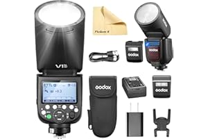 Godox V1 Pro S V1Pro-S Round Head Camera Flash TTL Speedlite Compatible for Sony,2.4G Wireless TTL Speedlight Strobe,76Ws HSS 1/8000s with 2980mAh Li-ion Battery,Detachable Sub Flash Support Type-C