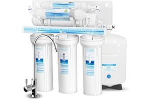 Geekpure 6-stopniowy system filtracji wody pitnej z odwróconą osmozą z alkalicznym pH+ filtrem remineralizującym-75 GPD