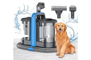 EUARY 450W/12Kpa Nettoyeur de Tapis,Aspirateur Shampouineuse,Aspirateur Nettoyeur,Nettoyeur Portable Tapis,Nettoyeurs Tapis et Moquettes avec pour Voiture, Rideaux et Coussins, Animaux de Compagnie